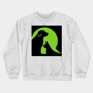 Speech Bubble with Dog and Cat Flat Vector Illustration Crewneck Sweatshirt